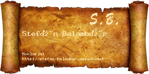 Stefán Balambér névjegykártya